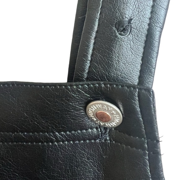 NWT BLACK FAUX LEATHER SHORTS OVERALLS / ROMPER - Picture 6 of 11